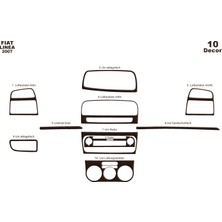Fiat Linea Alüminyum Kaplama 2007 10 Parça  Koyu Meşe