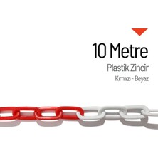 Plastik Zincir Kırmızı Beyaz - Bariyer Zinciri 10 Metre Tr