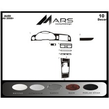 Audi A6 2008 Konsol-Torpido Kaplama 10 Parça Piano Black