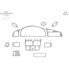 Fiat Palio Wekeend Konsol-Torpido Kaplama 1998-2002 12 Parça Alüminyum