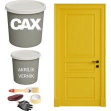 CAXCOLORS Ahşap-Lake-Tekne Vernikli Kapı Akrilik Boya Seti 1 LİTRE+500ML Akrilik Koruma ve Parlaklık Verniği
