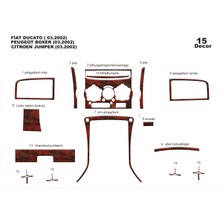 Fiat Ducato Jumper Boxer Konsol-Torpido Kaplama 2002-2006 15 Par Maun