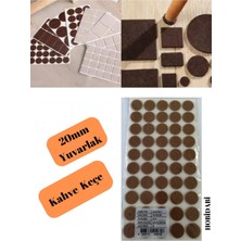 Yuvarlak Mobilya-Masa-Sandalye Keçesi 20 mm Keçeler Kahverengi