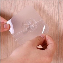 Kendinden Yapışkanlı Şeffaf Askı Metal Kanca Askılık 6 Adet Şeffaf