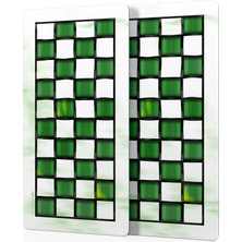 Decovetro Cam Kahve Sofra Sunum Tablası 2'li Set Mackenzie Green White 30 x 15 cm