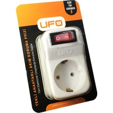 Akım Korumalı Priz Ufo Beyaz Renk Tekli Anahtarlı Beyaz Elektrik Prizi Akım Korumalı
