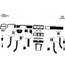 Fiat Tipo Konsol-Torpido Kaplama 1991-1995 33 Parça Full Piano Black