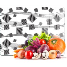 Decovetro Cam Kesme Tahtası ve Sunumluk Amore Karışık Gri Desenli 20X30 cm