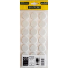 Yuvarlak Yapışkanlı Sandalye Koltuk Mobilya Ayak Keçesi Felt 30 mm Beyaz Keçeler Beyaz
