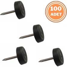 100 Adet Çivili Pabuç Poligrit Siyah Mobilya Zemin Koruyucu Mobilya Bağlantı Elemanları Siyah
