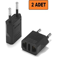 2 Adet Amerikan Fiş Standart Çevirici Amerikan Tipi Priz Dönüştürücü Fiş Çevirici Adaptörü Aparatı F