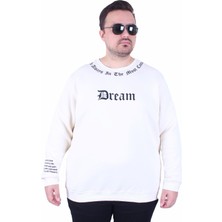 Mocgrande Büyük Beden Bisiklet Yaka 3ip Sweat Dream 25715 Bej