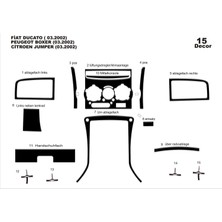 Fiat Ducato Jumper Boxer Konsol-Torpido Kaplama 2002-2006 15 Par Piano Black