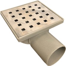 Tema Krom Yer Sifonu Yandan Çıkış 50 mm 10X10 cm - Yer Sifonu Gider Süzgeci Süzgeç, Banyo Süzgeci,