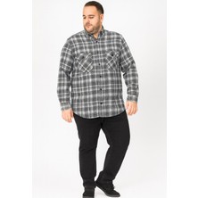 Kaşmir Büyük Beden Klasik Çift Cepli Erkek Gömlek - 7394