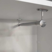 mobilyap Dolap Içi (35 Cm) Krom Yuvarlak Askı Borusu( Askı Borusu +Flanş+Vida) - Dolap Içi Düzenleyiciler - 2