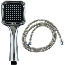 Siyah Kare Duş Başlığı, Örgülü Spiral Duş Hortumu Duş Takımı Duş Seti Duş Seti Gri Plastik Tr Ithala