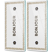 Decovetro Cam Kahve Sofra Sunum Tablası 2'li Set Bonjour 30 x 15 cm