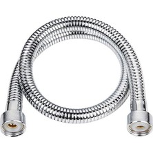 1/2-1/2 Kısa Robot Tepe Spiral Duş Hortumu 60 cm Duş Hortumu Krom Gümüş Gri Tse Li 2 Yıl Garantili T
