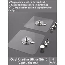 Özel Üretim Yüksek Kaliteli Suya Neme Ekstra Dayanıklı Montajsız Ultra Güçlü Vantuzlu Askı 4 Adet Tu