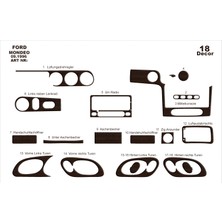 Ford Mondeo Alüminyum Kaplama 1996-2000 18 Parça Koyu Meşe