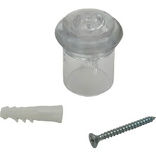 Metali 5cm Plastik Şeffaf Yer Kapı Stoperi 2'li Tr