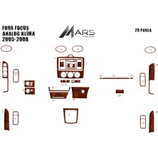 Ford Focus Konsol-Torpido Kaplama (Analog Klima) 2005-2008 29 P Maun