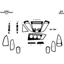 Ford Transit Delux Konsol-Torpido Kaplama 2014 20 Parça Piano Black