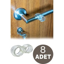 8 Adet Kapı Kolu Stoperi ve Pencere Kolu Stoperi Şeffaf Silikon Kapı Stoperi Kapı Kolu Tamponu