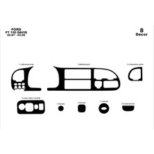 Ford Transit Konsol-Torpido Kaplama 1997-2000 8 Parça Piano Black