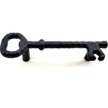 Antika Tarz Dekoratif Pirinç Anahtar Şeklinde Kapı Çekme Kolu, Mobilya, Sandık, Kutu Kulbu - 96MM, Oksit