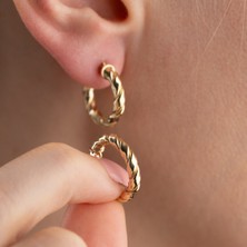 925 Ayar Gümüş Burgulu Halka Küpe