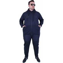 Mocgrande Büyük Beden Double Face Sıvamalı Eşofman Takım M.g TK25608 Lacıvert