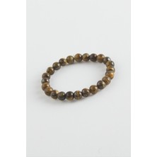 Resveq Çocuk Kaplangözü Doğaltaş Bileklik 6 Mm-Kahverengi