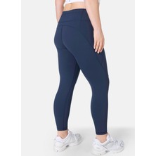 Sweaty Betty SB5400-410 Power Workout Leggıngs Lacivert Düz Kadın Tayt