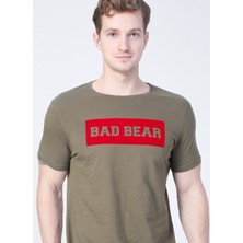 Bad Bear 22.01.07.013_Flog O Yaka Normal Kalıp Baskılı Haki Erkek T-Shirt