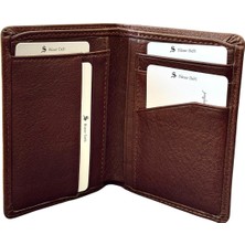 Kahverengi Mini Boy Dikey Model Ince Erkek Cüzdan - 3040-KAHVE