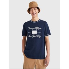 Işlemeli Script Nyc Logolu Tişört