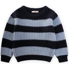 Selanik Çizgili Triko Kazak 2-8 Yaş Lacivert