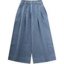 Geniş Paça Kot Pantolon 4-12 Yaş A Mavi