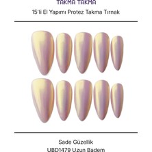 Tekrar Kullanılabilir El Yapımı Protez Takma Tırnak UBD1479 - Sade Güzellik - 15'li Ten Rengi-Xs