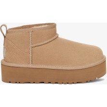 Ugg Classic Ultra Mini Platform Krem Terlik Çocuk Kız İçin Rahat Tabanlı Ayakkabı