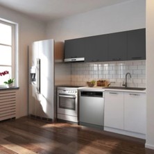 Ulza Hazır Mutfak Dolabı 200 cm –beyaz Laminat Tezgah Dahil-Bulaşık Makinesi Yeri Mevcut-Mat