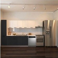 Avlonya Hazır Mutfak Dolabı Kiler Dahil 320CM-BEYAZ Laminat Tezgah Dahil-Bulaşıkmakinesi Yeri Mevcut