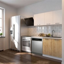 T Designo Klos 140 cm Beyaz Laminat Mutfak Dolabı Suntalam Malzeme ile Modern Tasarım ve Geniş Depolama