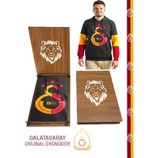 Galatasaray Orijinal 5 Yıldız Logolu Kapüşonlu Sweat Hediyelik Ahşap Kutulu
