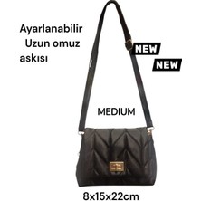 Gözen Shop Omuz Askılı Zincir Saplı Kilitli Kapaklı Kapitone Desenli Çantası