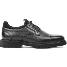 Erkek Siyah Bağcıklı Deri Klasik Ayakkabı