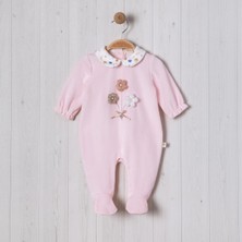 Örme Çiçek Aksesuarlı Kız Bebe Tulum