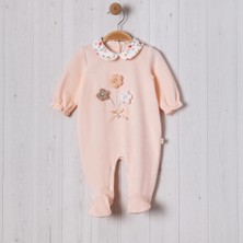 Örme Çiçek Aksesuarlı Kız Bebe Tulum